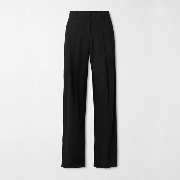 The Frankie Shop Gelso Pleated Black Trousers Pants Size M - Picture 2 of 9